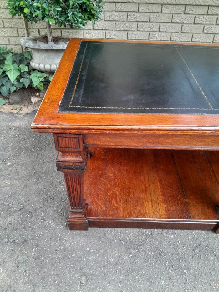 A 19th Century Oak Library Table with Leather Top, Circa 1890. Provenance. JHB Advocate - Image 7