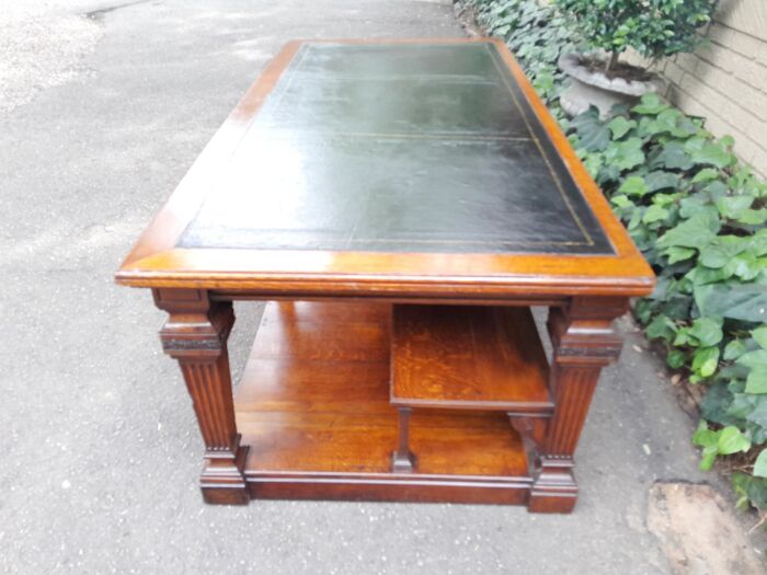 A 19th Century Oak Library Table with Leather Top, Circa 1890. Provenance. JHB Advocate - Image 8