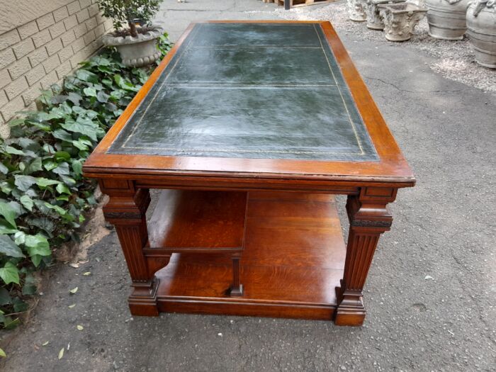A 19th Century Oak Library Table with Leather Top, Circa 1890. Provenance. JHB Advocate - Image 9