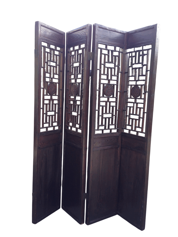 Wooden screen comprising of 4 panels