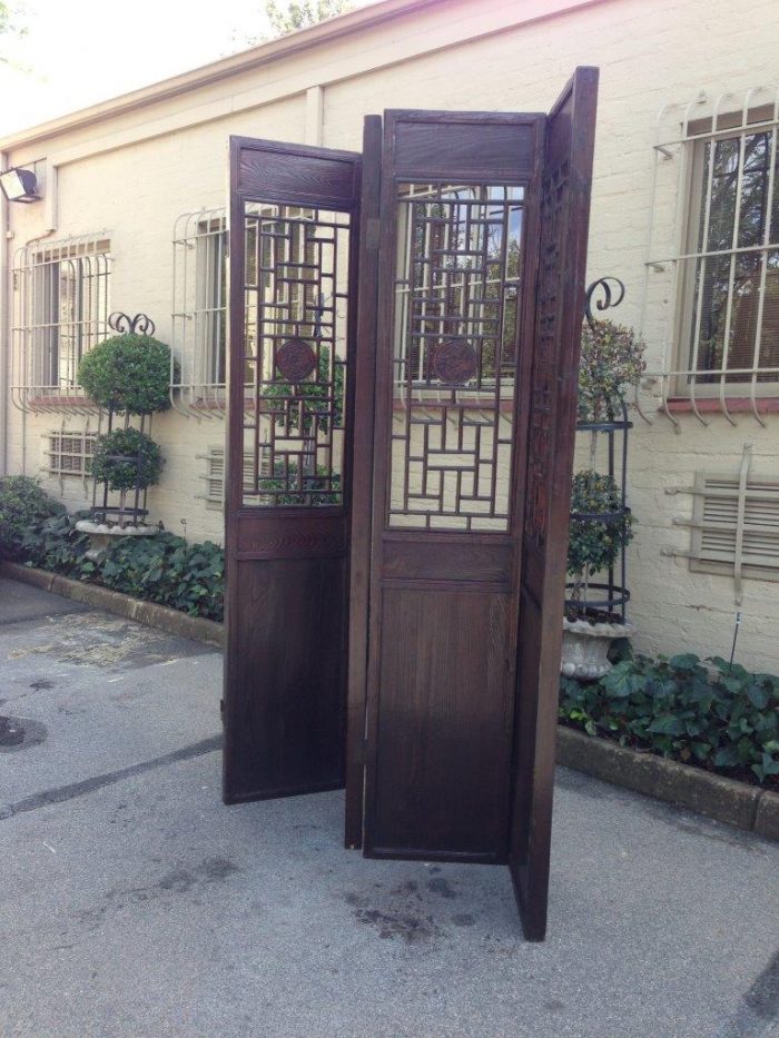 Wooden screen comprising of 4 panels - Image 6