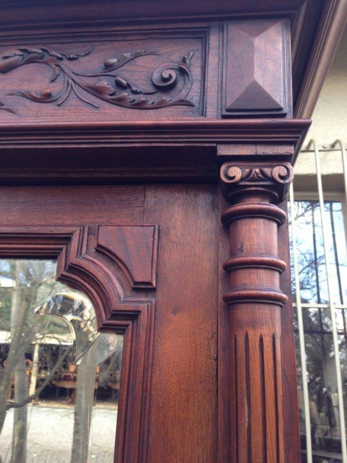 19th Century Teak Continental Single Door Armoire With  Drawer Below - Image 5