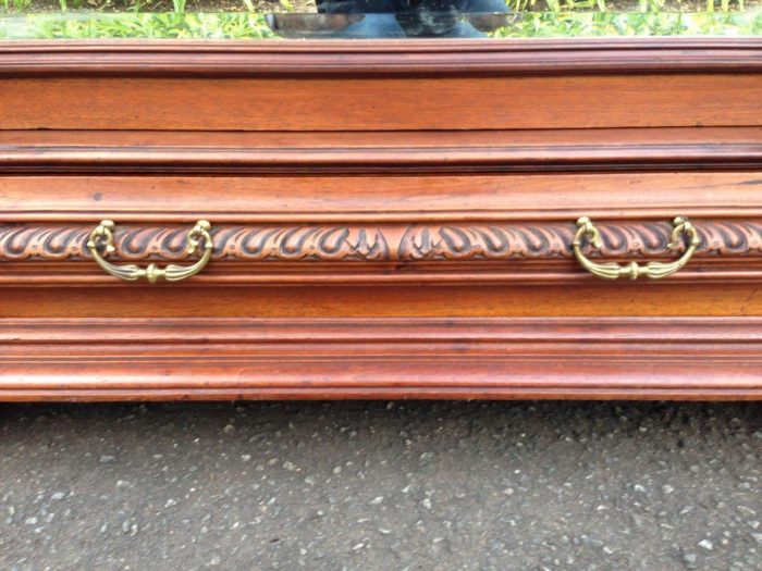 19th Century Teak Continental Single Door Armoire With  Drawer Below - Image 6