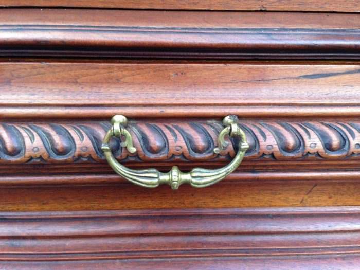 19th Century Teak Continental Single Door Armoire With  Drawer Below - Image 7