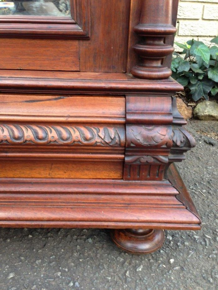 19th Century Teak Continental Single Door Armoire With  Drawer Below - Image 8