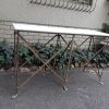 A Designer Custom-Made for The Crown Collection Wrought Iron Console / Drinks / Entrance Table With Cream Marble Top - Image 4