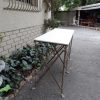 A Designer Custom-Made for The Crown Collection Wrought Iron Console / Drinks / Entrance Table With Cream Marble Top - Image 5