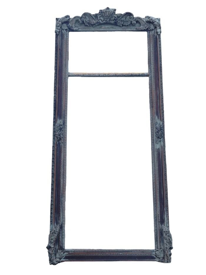 An Ornate Carved & Bevelled Painted Mirror