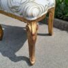 A 20th Century Rare Pair of Baroque Style Carved and Hand Gilded Throne Chairs Upholstered in a Custom-Made LInen for The Crown Collection - Image 7
