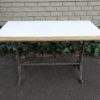 A Victorian Cast-Iron And Bleached / Natural Pine Table with marble top ND - Image 3