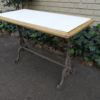 A Victorian Cast-Iron And Bleached / Natural Pine Table with marble top ND - Image 4