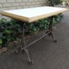 A Victorian Cast-Iron And Bleached / Natural Pine Table with marble top ND - Image 5
