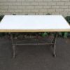 A Victorian Cast-Iron And Bleached / Natural Pine Table with marble top ND - Image 7