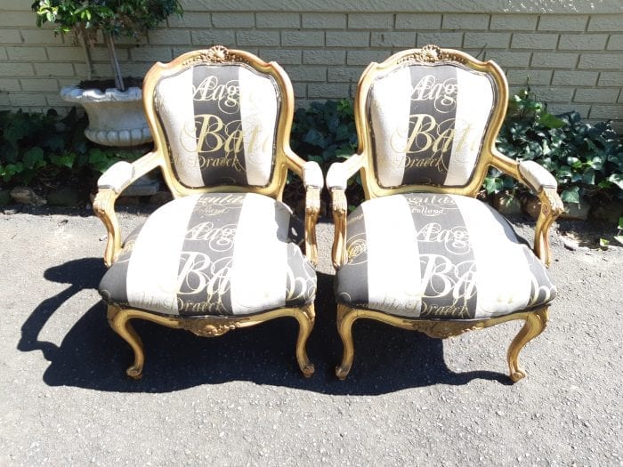A Pair of 19 Century Giltwood Louis XVI Fauteuil Style Armchairs Circa 19th Century - Image 4