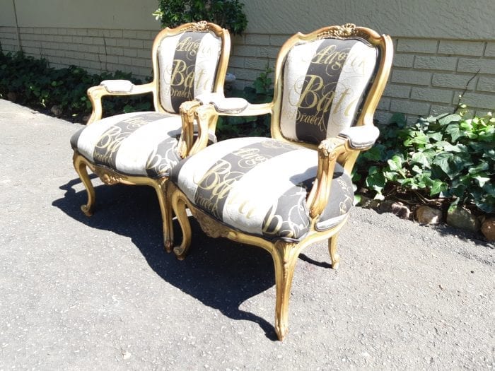 A Pair of 19 Century Giltwood Louis XVI Fauteuil Style Armchairs Circa 19th Century - Image 5