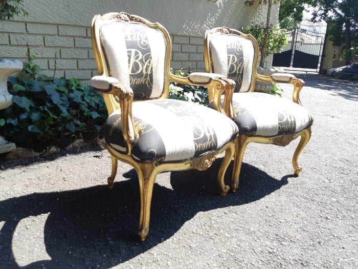 A Pair of 19 Century Giltwood Louis XVI Fauteuil Style Armchairs Circa 19th Century - Image 7