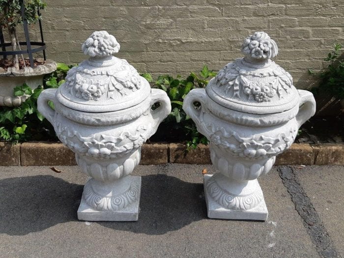 A Large Pair of Concrete Urns - Image 3