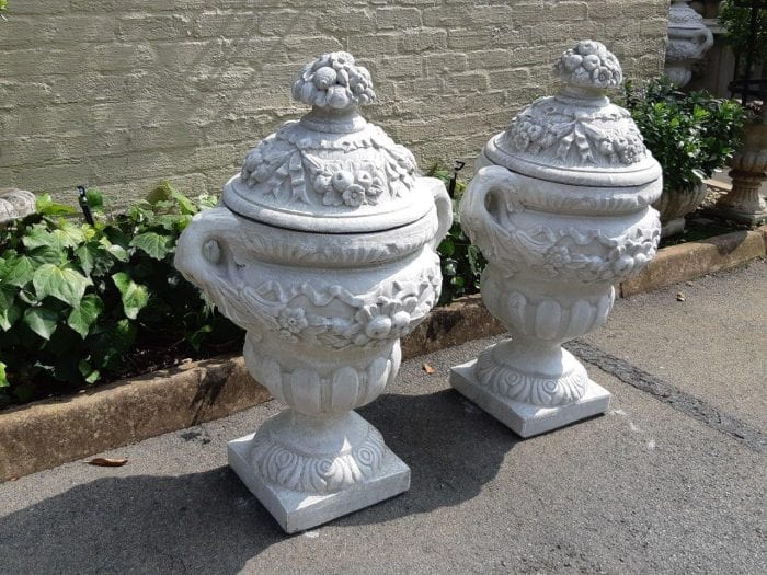 A Large Pair of Concrete Urns - Image 4