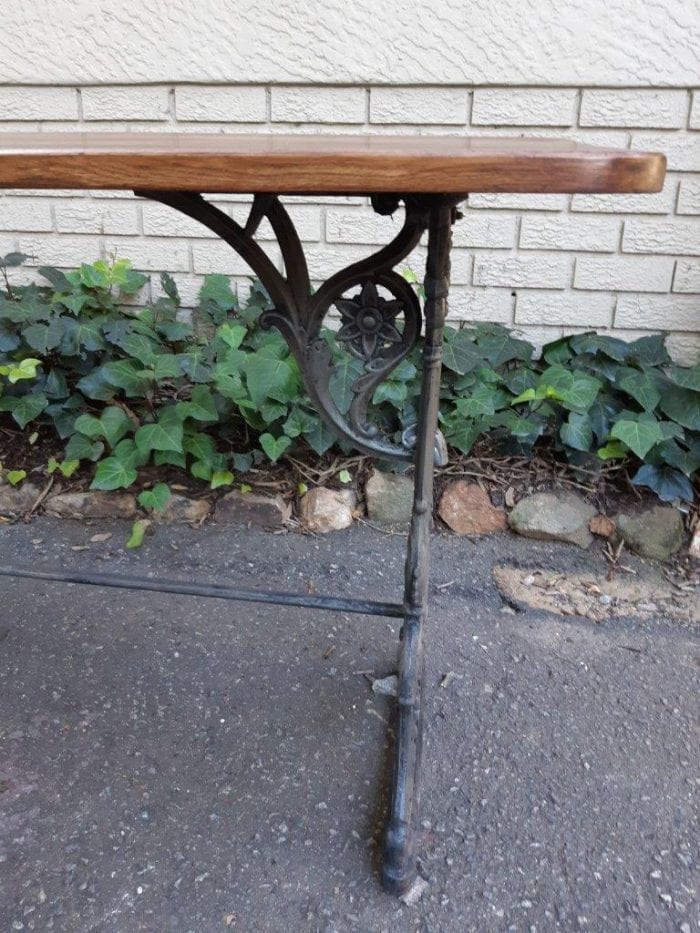 A French Bleached Oak and Wrought Iron Drinks Table / Table - Image 4