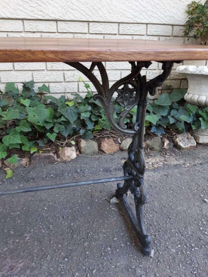 A French Bleached Oak and Wrought Iron Drinks Table / Table - Image 5