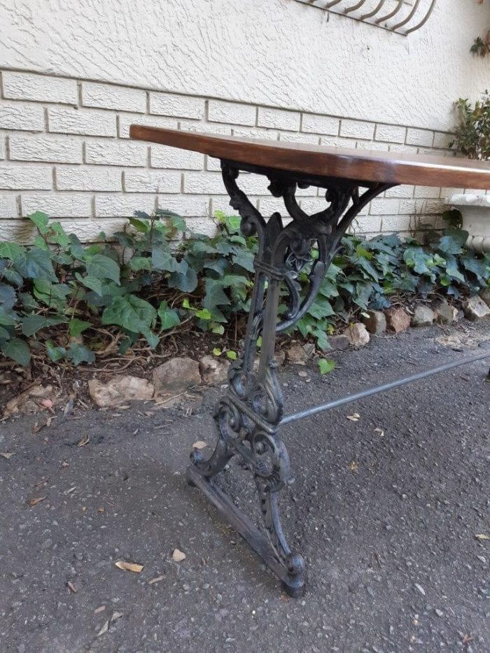 A French Bleached Oak and Wrought Iron Drinks Table / Table - Image 6