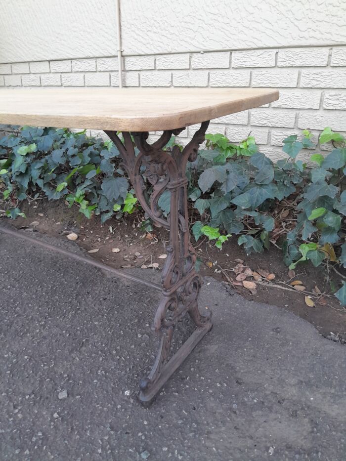 A French Bleached Oak and Wrought Iron Drinks Table / Table - Image 7