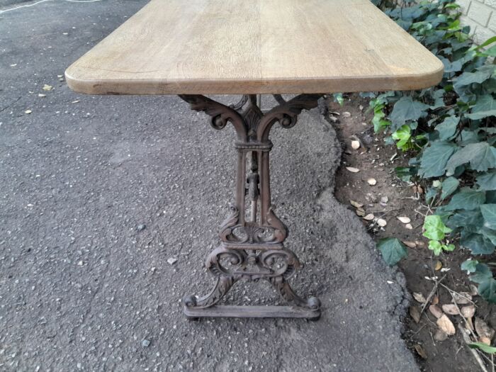 A French Bleached Oak and Wrought Iron Drinks Table / Table - Image 8