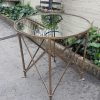 Custom-Made Gilded Wrought Iron Round Table With Bevelled Mirror Tops - Image 5