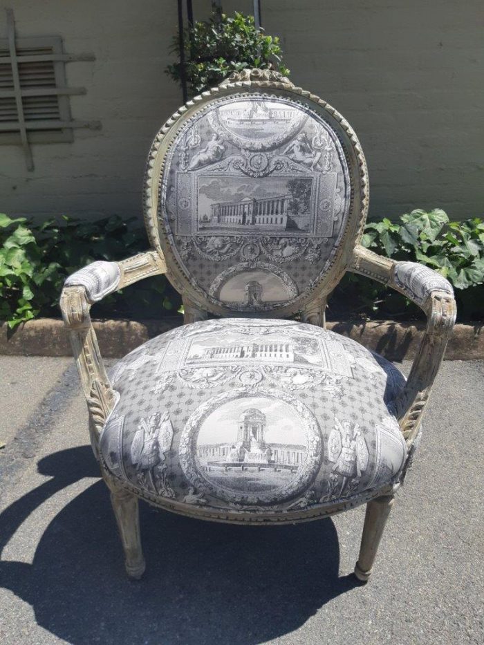 Pair of French Style Carved Armchairs, Light Natural Colour in (upholstered Imported Linen and Cotton ) - Image 8