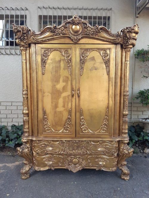 Gilded 2 Door and 2 Drawer Cabinet
