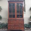 A Georgian Mahogany Bookcase on Chest with Slide-in Shelves & Original Brass Hardware on Bracket feet - Image 2
