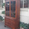 A Georgian Mahogany Bookcase on Chest with Slide-in Shelves & Original Brass Hardware on Bracket feet - Image 5