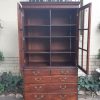 A Georgian Mahogany Bookcase on Chest with Slide-in Shelves & Original Brass Hardware on Bracket feet - Image 6