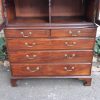 A Georgian Mahogany Bookcase on Chest with Slide-in Shelves & Original Brass Hardware on Bracket feet - Image 8