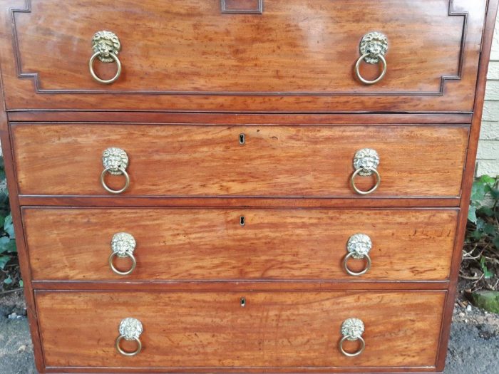 A George III Plum-Pudding Mahogany Secretaire - Image 7