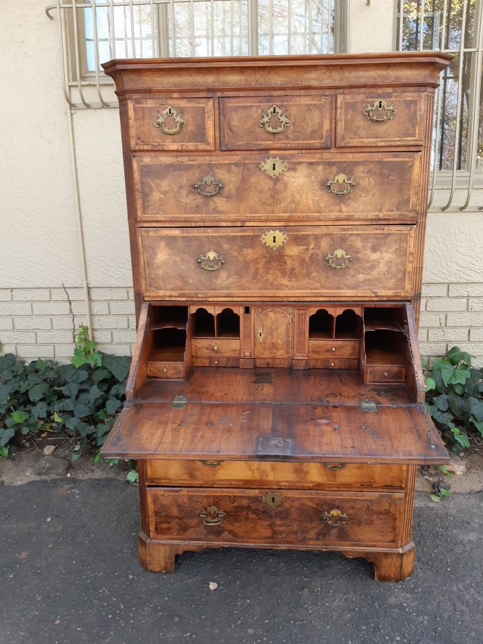 A NEAR PAIR of George III Burr walnut chest-on-chests - Image 10