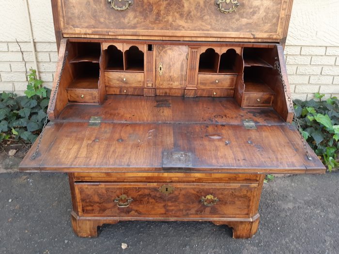 A NEAR PAIR of George III Burr walnut chest-on-chests - Image 11