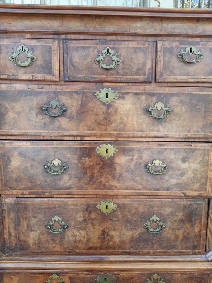 A NEAR PAIR of George III Burr walnut chest-on-chests - Image 14