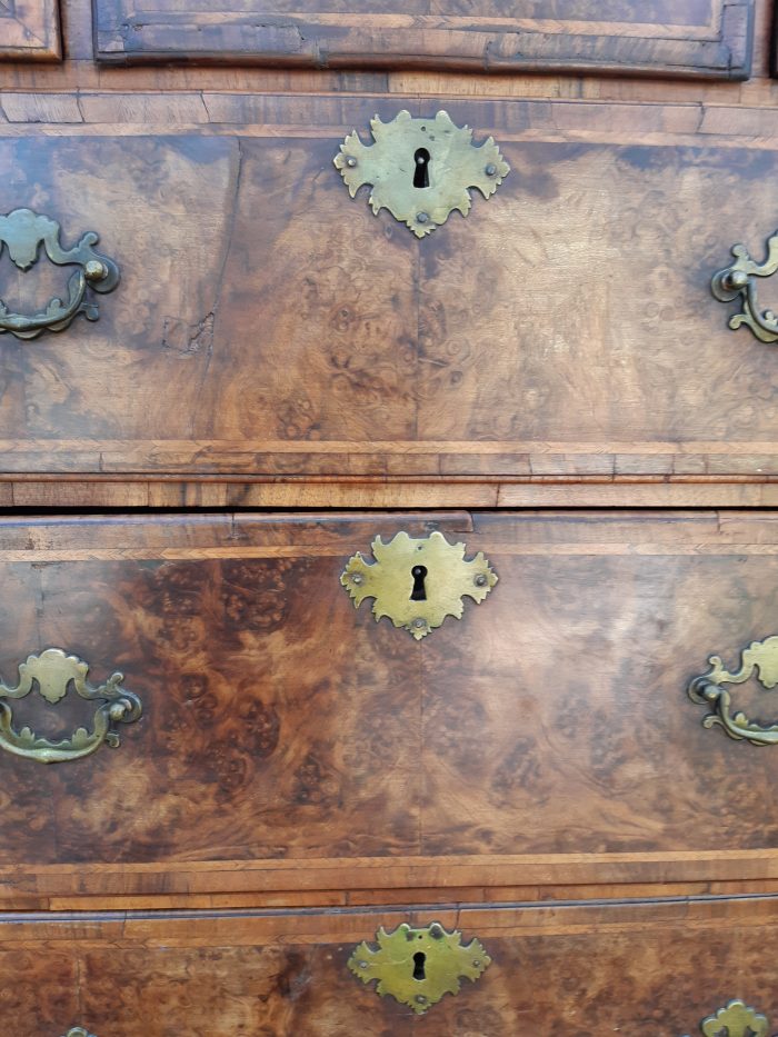 A NEAR PAIR of George III Burr walnut chest-on-chests - Image 16