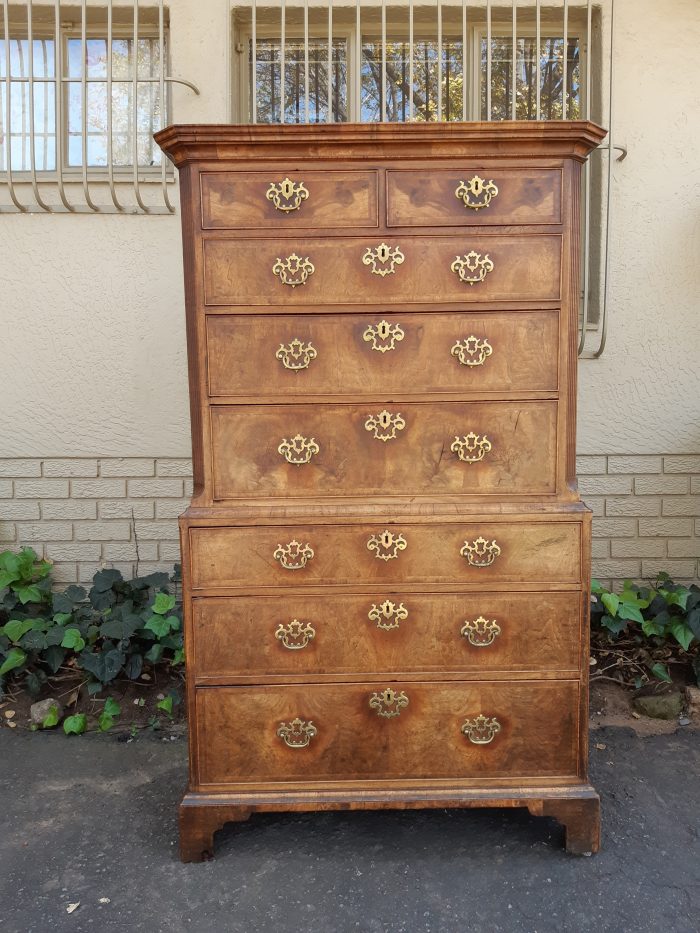 A NEAR PAIR of George III Burr walnut chest-on-chests - Image 17