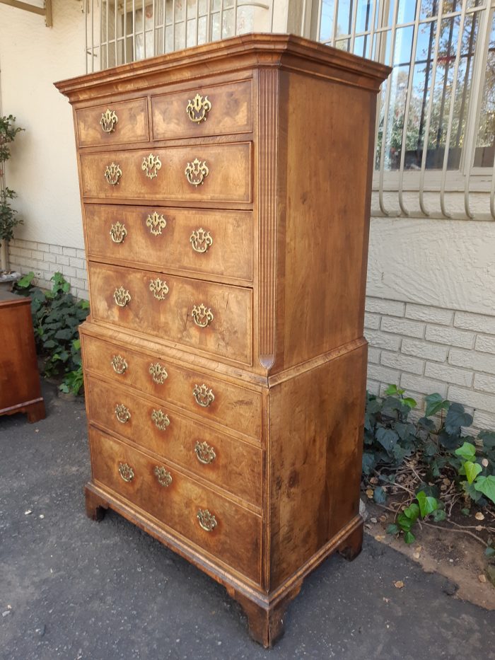 A NEAR PAIR of George III Burr walnut chest-on-chests - Image 19