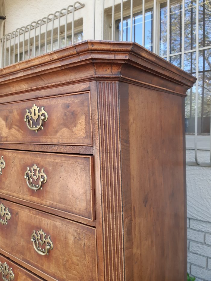 A NEAR PAIR of George III Burr walnut chest-on-chests - Image 21