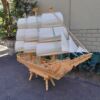 A 20th Century Hand Carved Wooden Model Ship of Large Proportions - Image 5