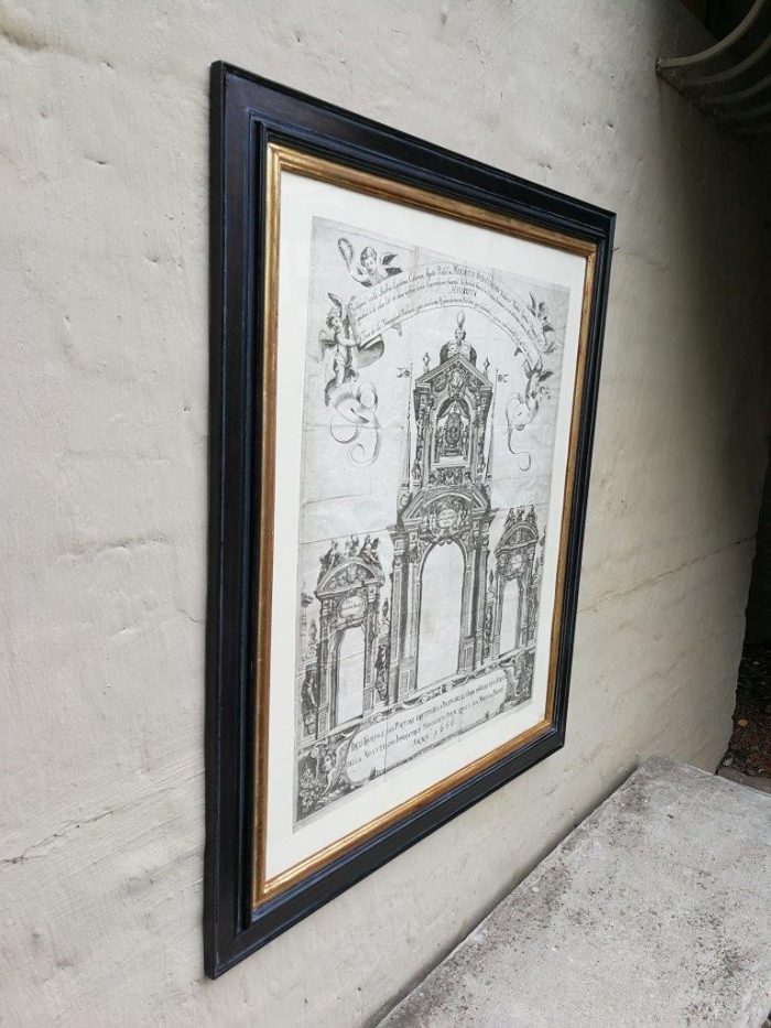 A Continental Engraving In A Handmade Wooden Frame - Image 3