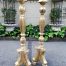 A Pair Of Carved Wooden Candle Holders Hand Gilded With 22-Karat Gold Leaf