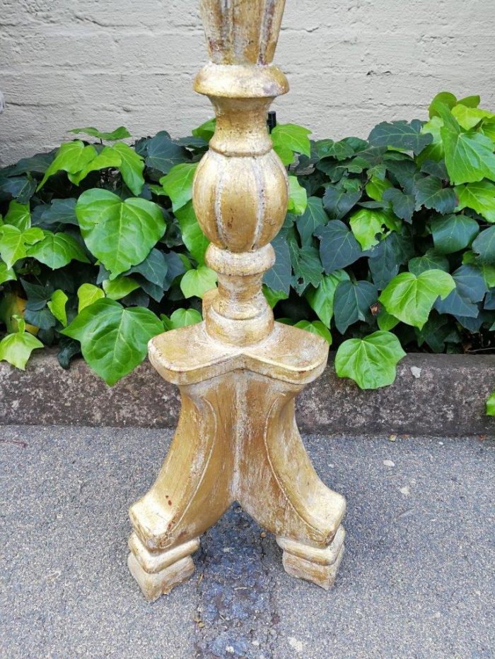 A Pair Of Carved Wooden Candle Holders Hand Gilded With Gold Leaf - Image 7
