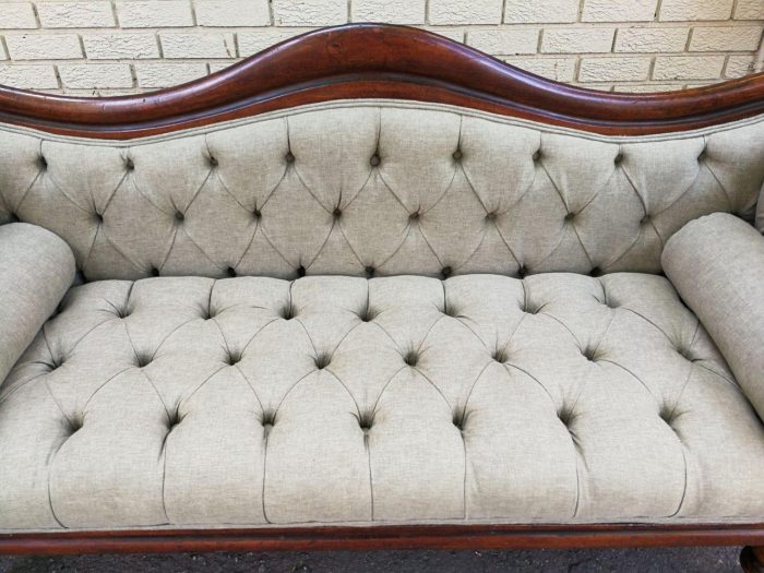 Victorian Rosewood Settee Longue On Bun Feet With Castors - Image 7