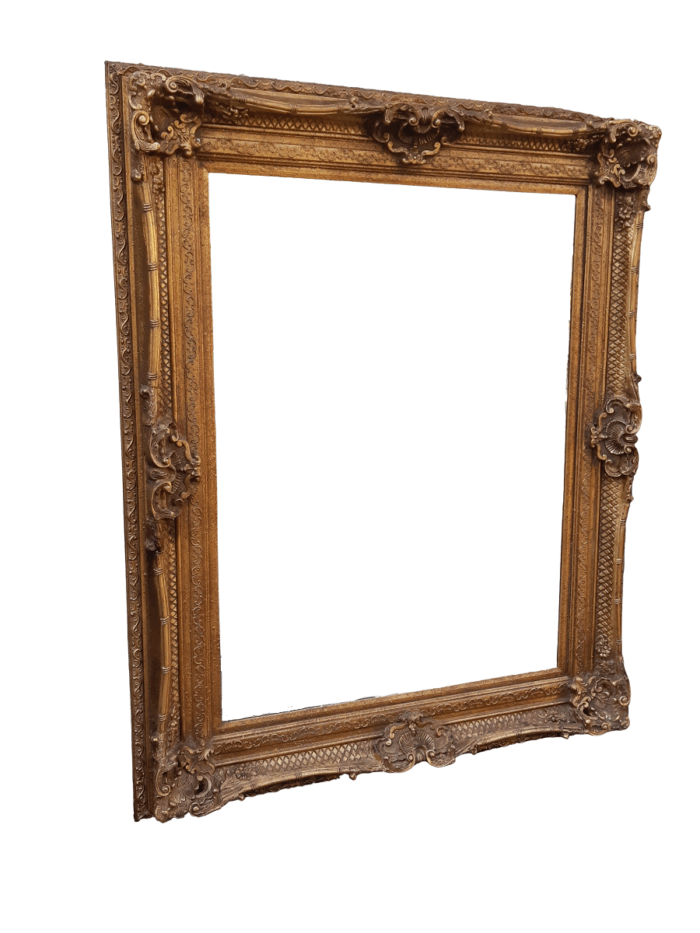 Large gilt-painted bevelled mirror
