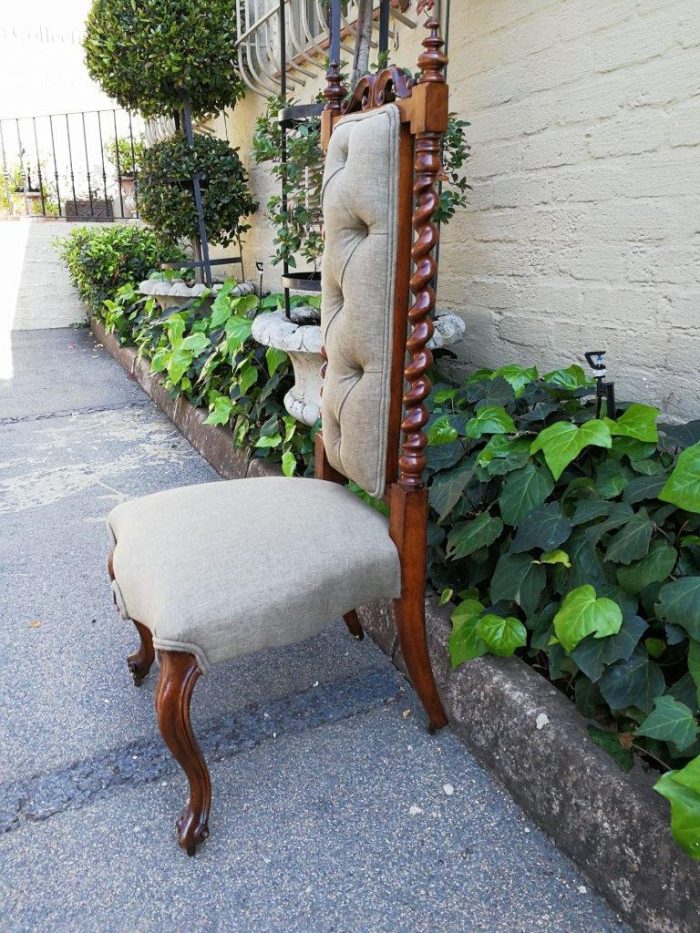 19th Century Continental Walnut Chair  On Castors - Image 3