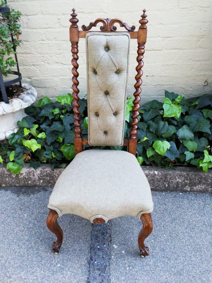 19th Century Continental Walnut Chair  On Castors - Image 4